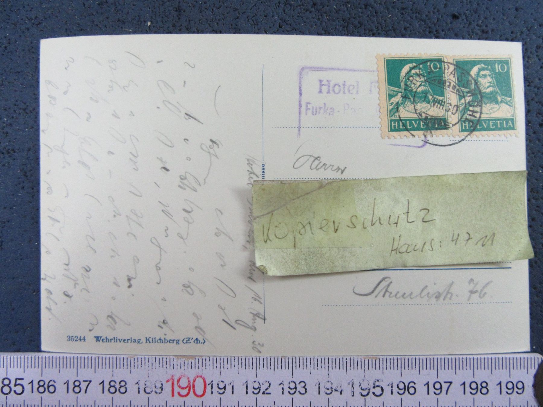 Cartoline postali: FURKABLICK HOTEL 1930 URI AK – Usato da Ettingen venduto da Hausi4711 2