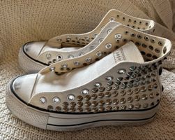 Scarpe Converse All Star borchiate bianche 👟