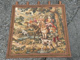 Schöner Wandbehang Prinz und Prinzessin beim Ausflug im Wald