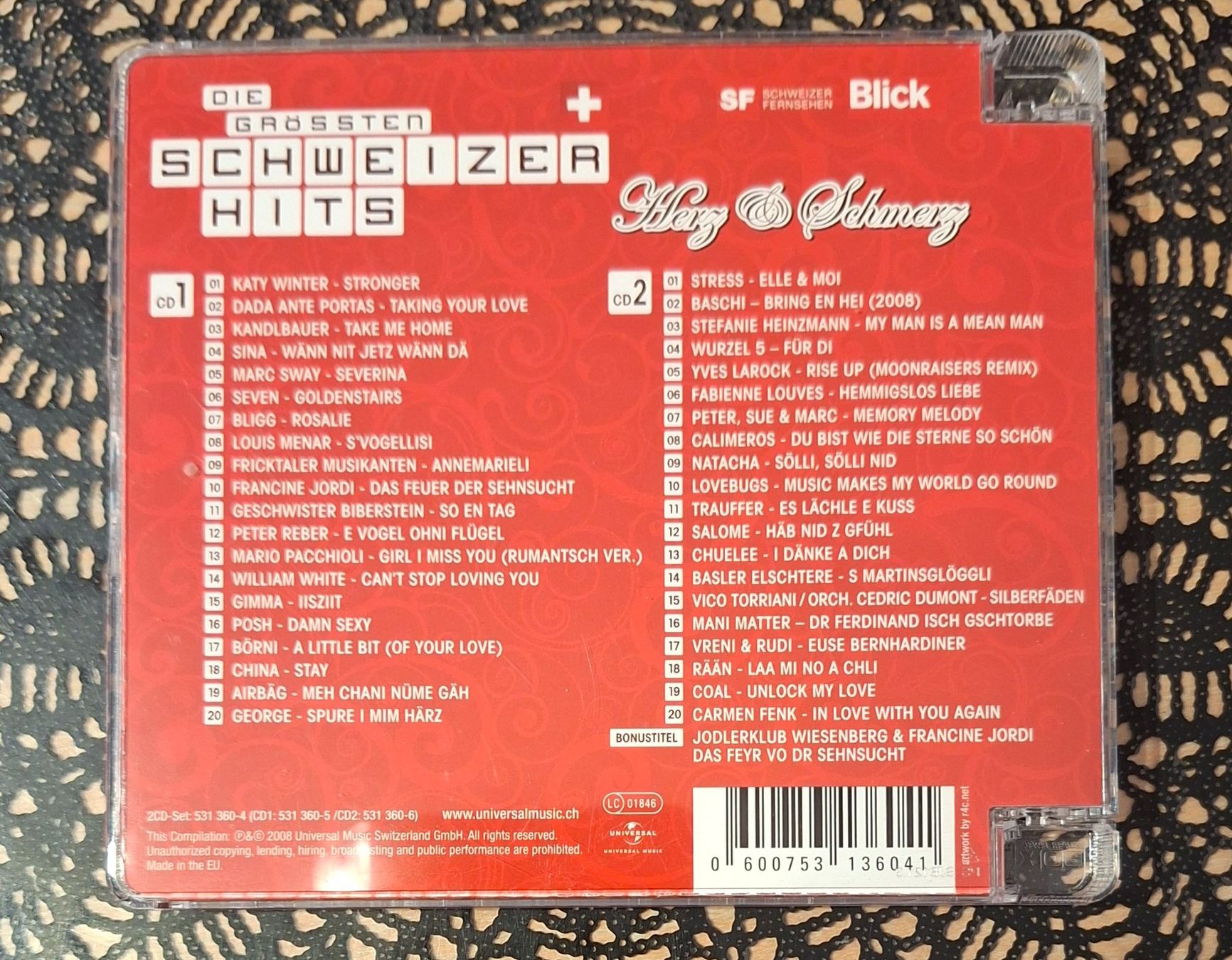 CD: Die Grössten Schweizer Hits - Herz & Schmerz Sampler CD 2008 – Usato da Amriswil venduto da Celini3 1