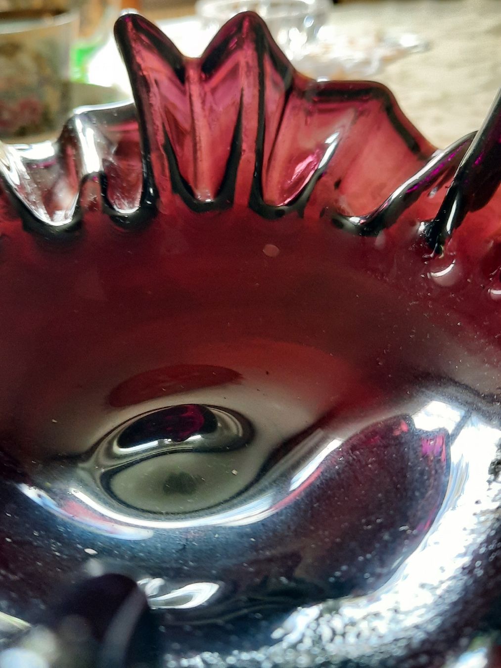Ciotole: antike Glasschale  mit Wellenrand – Usato da Busswil BE venduto da balu37 2