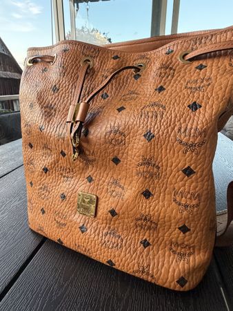 ✨MCM Beuteltasche cognac Monogram Canvas Leder✨