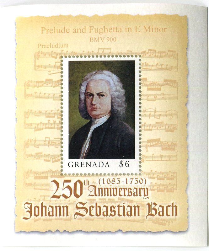 Tous les timbres: Block "Johann Sebastian Bach". Grenada – Neuf avec emballage d'origine à Basel par Butsch5