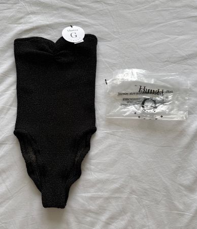 Hunza G shimmer swimsuit black