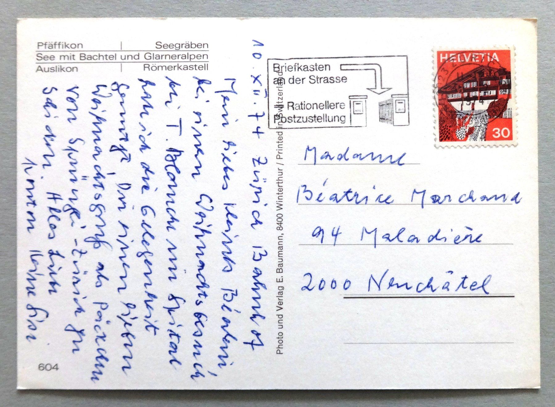 Cartoline postali: Pfäffikersee – Usato da Fétigny venduto da Billy2miny 1