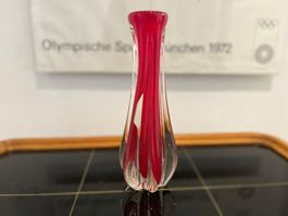 Edle Mid-Century Vase Murano Rubinrot / Klar (27.5 cm)