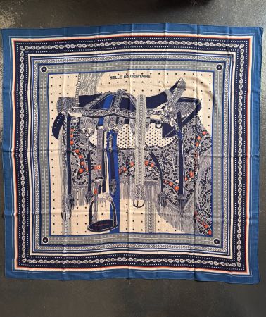 Hermès Schal „Selle de Dignitaire", L, Kaschmir/Seide