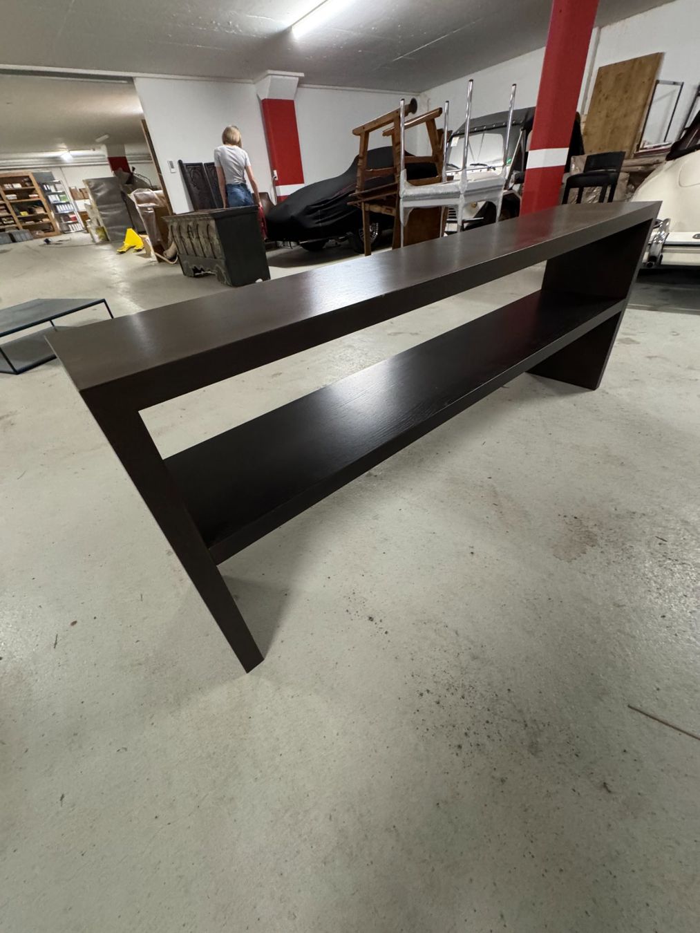 Tables: Large Dark Brown Console Table with Shelf – D'occasion à Oeschseite par -Luxury-On-Line- 8