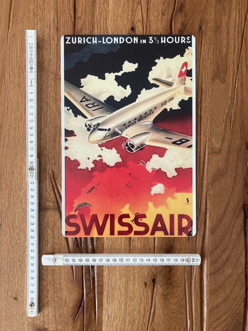 Swissair Insegne: Swissair Retro Schild - neu!!! – Nuovo e nell'imballaggio originale da Bremgarten AG venduto da Eurotiz 2