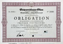 Ersparniskasse Olten EKO Hypothekar- und Handelsbank - 1965