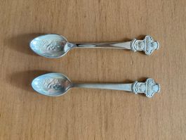 2 Sammlerlöffel Rolex Bucherer mit Löwenfigur
