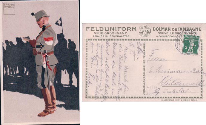 Cartoline postali: Schweizer Armee, Felduniform Major, St. Mil. (2109) – Nuovo (secondo la descrizione) da Grancy venduto da gedev