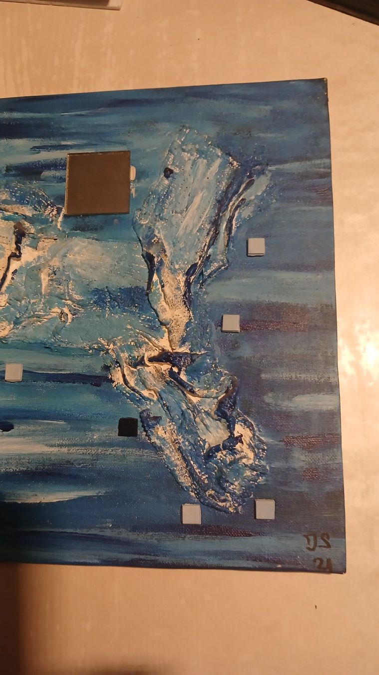Foto & Immagini: Acrylbild, Handgemalt "Blaue Wellen" – Nuovo (secondo la descrizione) da Udligenswil venduto da Quarz2002 2