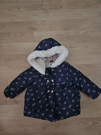 okaidi Winterjacke Mädchen blumen Motiv Gr. 86, warm & kusch