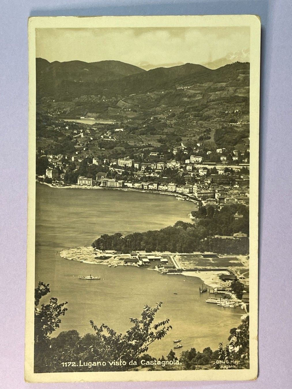 Cartoline postali: Lugano - Visto da Castagnola – Usato da Steg VS venduto da _vinci_
