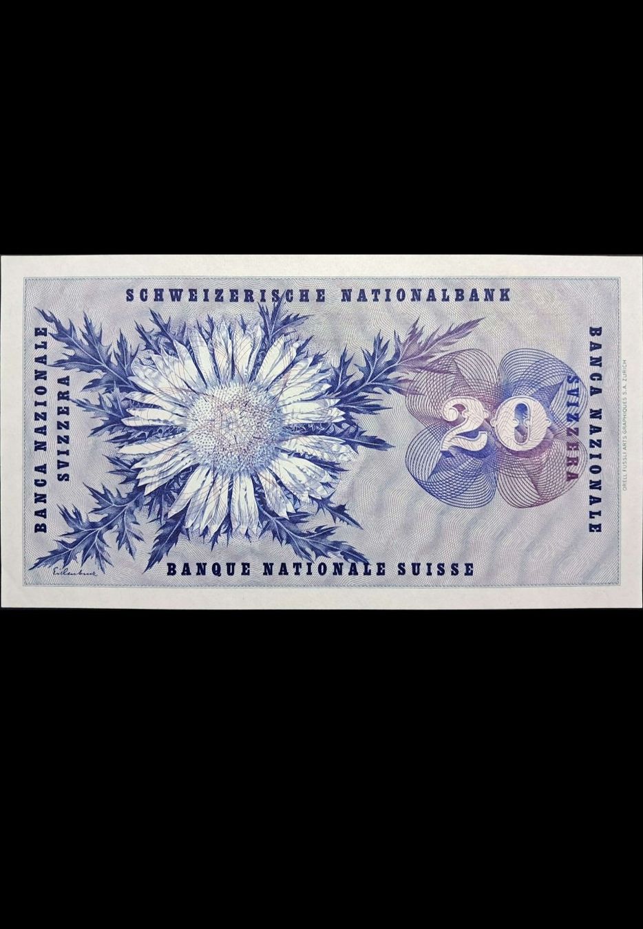Banconote: Schweiz 20 Franken 23.12.1965 Unc – Nuovo e nell'imballaggio originale da Lufingen venduto da E-Auktion 1