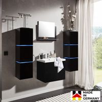 LED Badmöbel WANGEN Deluxe - XL Schwarz