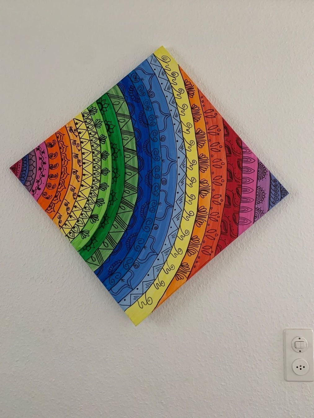 Dipinti: Rainbow Mandala Acrylbild **Unikat** – Nuovo e nell'imballaggio originale da Regensdorf venduto da Spyke55 4
