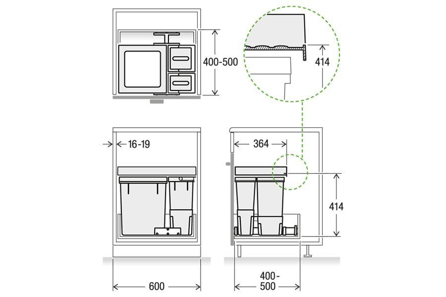 Müllex Abfalleimer: Müllex X-LINE Abfallsystem X60 L5 Premium - 80.986.024 – Gebraucht aus Opfikon von huspi 3