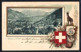 Passepartout-Lithographie Chur, Panorama