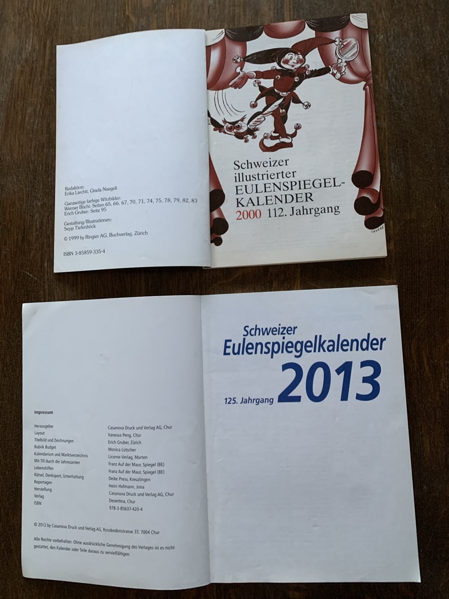 Riviste & Magazine: Schweizer Eulenspiegelkalender 1988-2013 – Usato da Egg b. Zürich venduto da ohtannenbaum 4