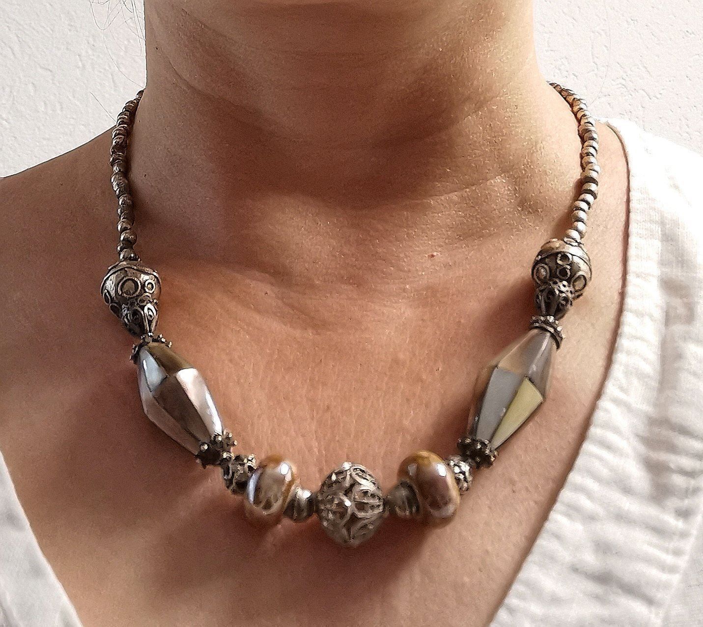 Ketten: Collier laiton & nacre Maroc – Neu und originalverpackt aus Veyrier von Leilazizou 4