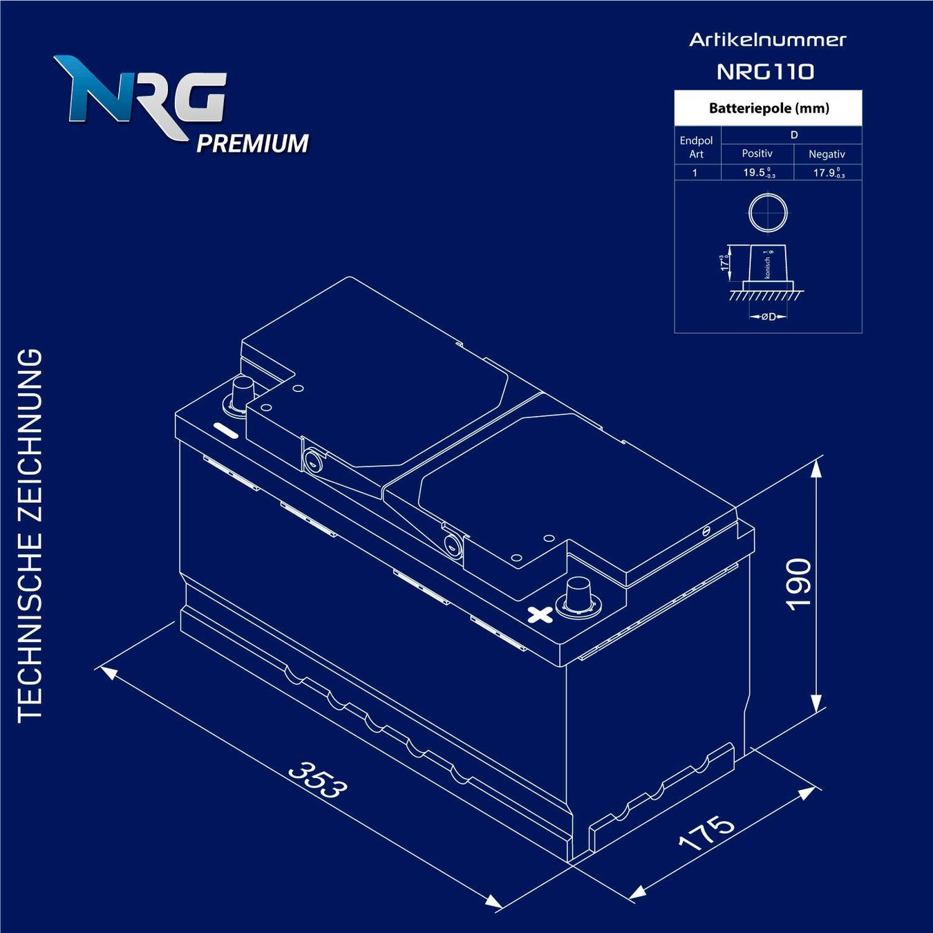 Batterie: NRG Autobatterie 12V 110Ah – Nuovo e nell'imballaggio originale da Bottighofen venduto da zaap 4