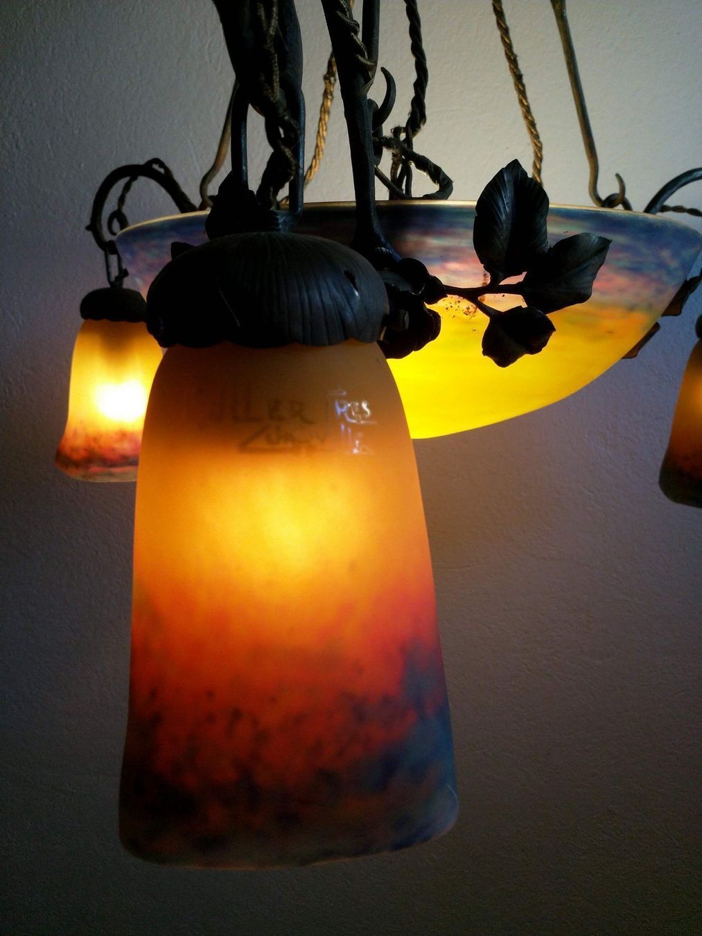 Müller Lampadari & plafoniere: Muller Freres Art Nouveau Leuchter – Difettoso da stettlen venduto da VintageBern_ch 2