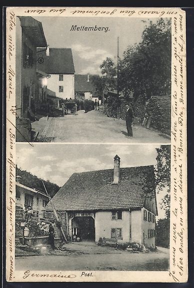 Ansichtskarten: Mettemberg, Post, Gasthaus und Strassenp – Gebraucht aus Berlin von bartko-reher