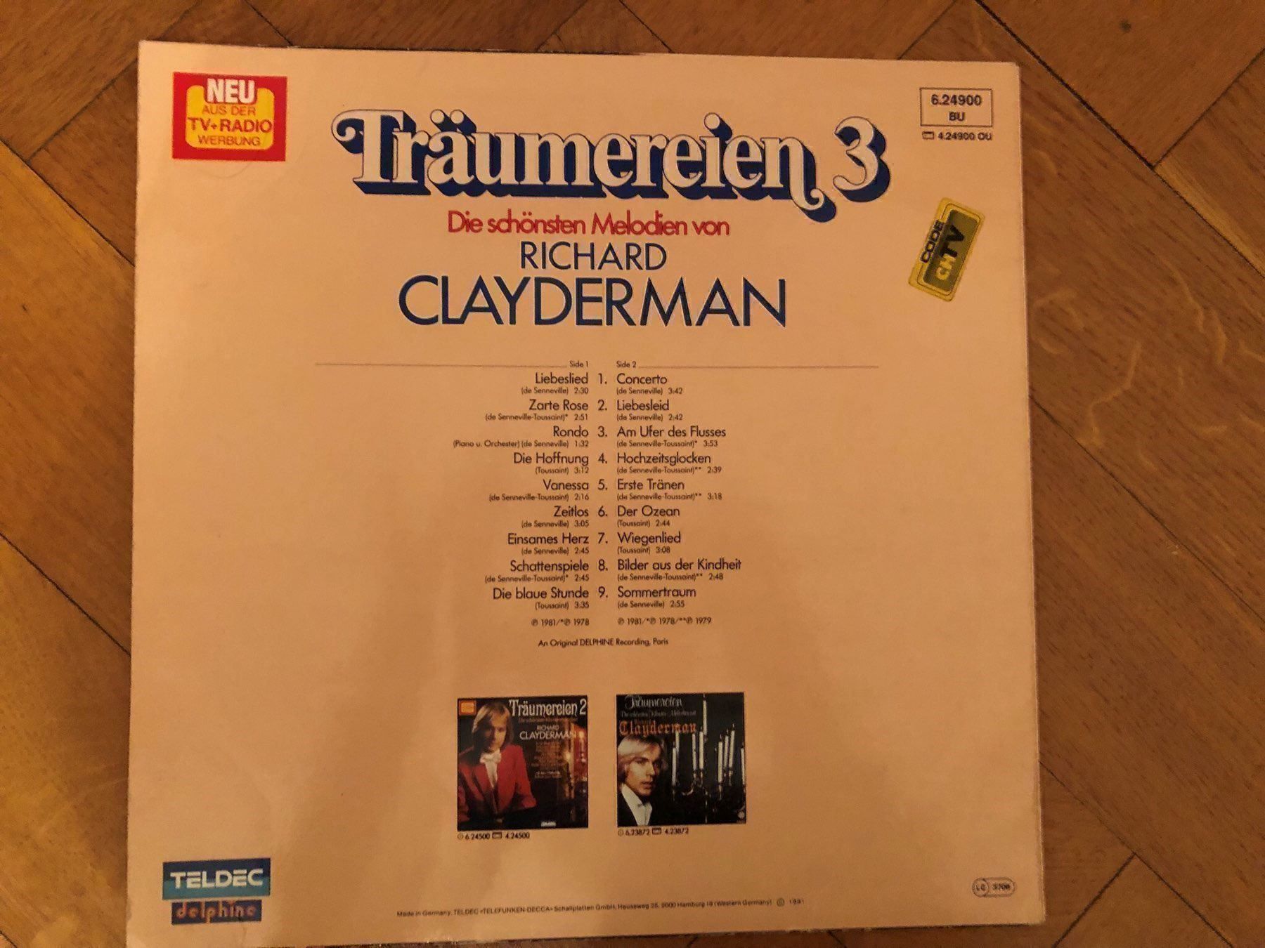 Dischi in vinile: LP Richard Clayderman Träumereien 3 – Usato da Basel venduto da Cambes 1