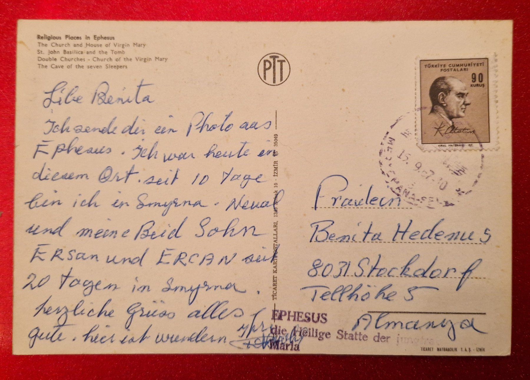 Cartoline postali: Ephesus, Türkei 1967 – Usato da Melchnau venduto da Arthurius 1
