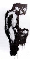 Gr. Tusche Zeichnung: Male nude side