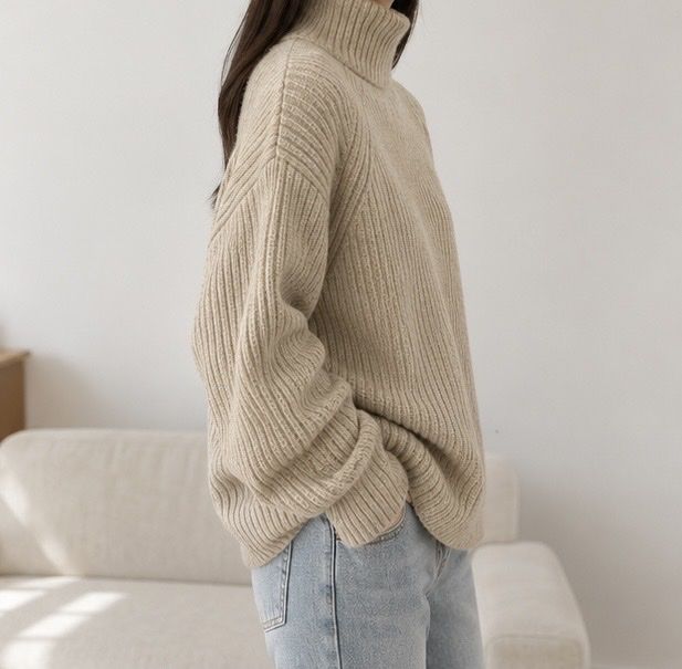 H&M Maglioni & Felpe: Beiger Rollkragen Strickpullover – Usato da La Punt Chamues-ch venduto da yara.mueller 3
