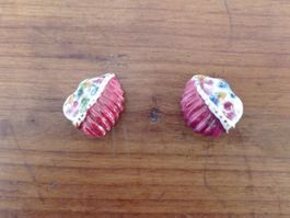 Boucles d'oreilles vintage clip en céramique
