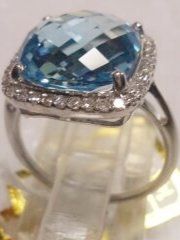 Anelli: Diamanten und Blau Topas Ring – Nuovo (secondo la descrizione) da Zürich venduto da Benedikt21 8