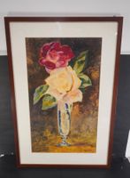 Originalm Aquarell Stillleben Rosen sig. J.Meister 64  S334