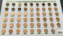 (Nr. 250) 1 Rp. Sammlung von 1948 - 2005 + 2 Rp 1948-1974