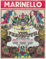 Etikette (gross) - Vino Vermouth Superiore "Marinello" /bd