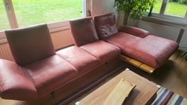 Sofa Koinor Marilyn - drehbar, Leder, Eiche, Edelstahl