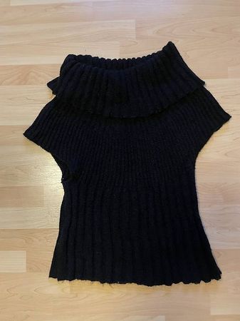 schwarzer Pullunder / Gilet schwarz mit Mohair, Gr. M