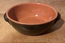 Keramik Topf braun mit Henkeln 18 cm 
