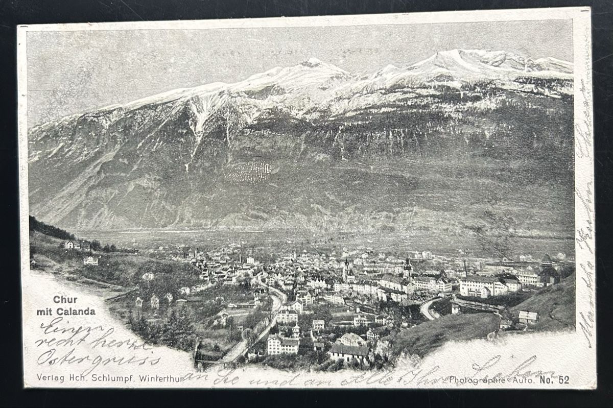 Cartoline postali: AK Chur Schlumpf Karte  – Usato da Horw venduto da Tellbub