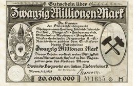 Moers 20 Mil.Mark 07.09.1923 SerieH VZ+-VZ++