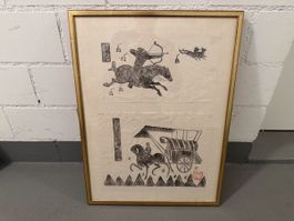 Vintage Asien Bild im Rahmen – 2 Motive