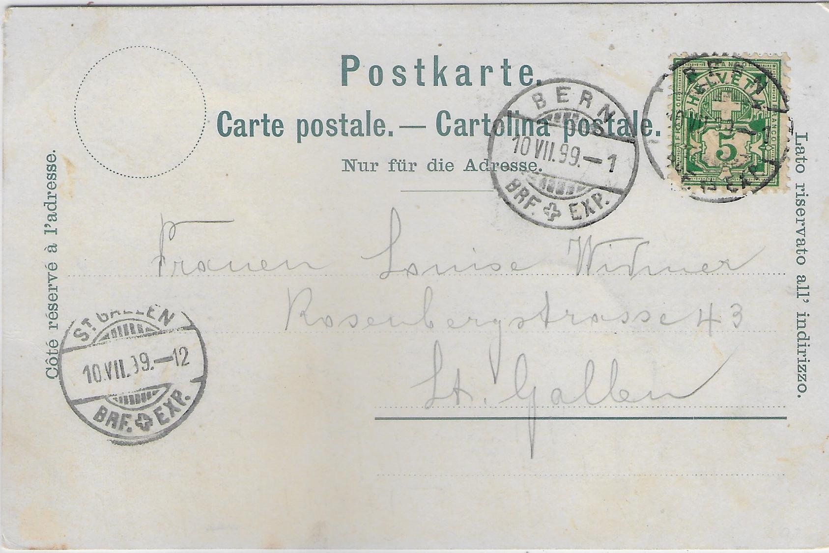 Cartoline postali: Eidgenössisches Sängerfest in Bern 1899 – Usato da Ettingen venduto da Kartenplanet 1