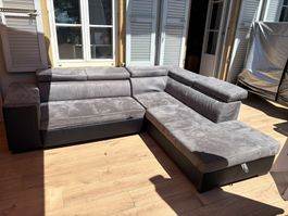 Canapé d'angle gris 265x225cm bon état