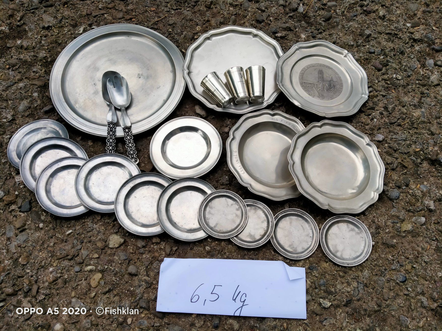 Set di piatti: 6.5kg ZINN Waren / Räumung Flohmarkt – Usato da Küssnacht am Rigi venduto da WorthPoint