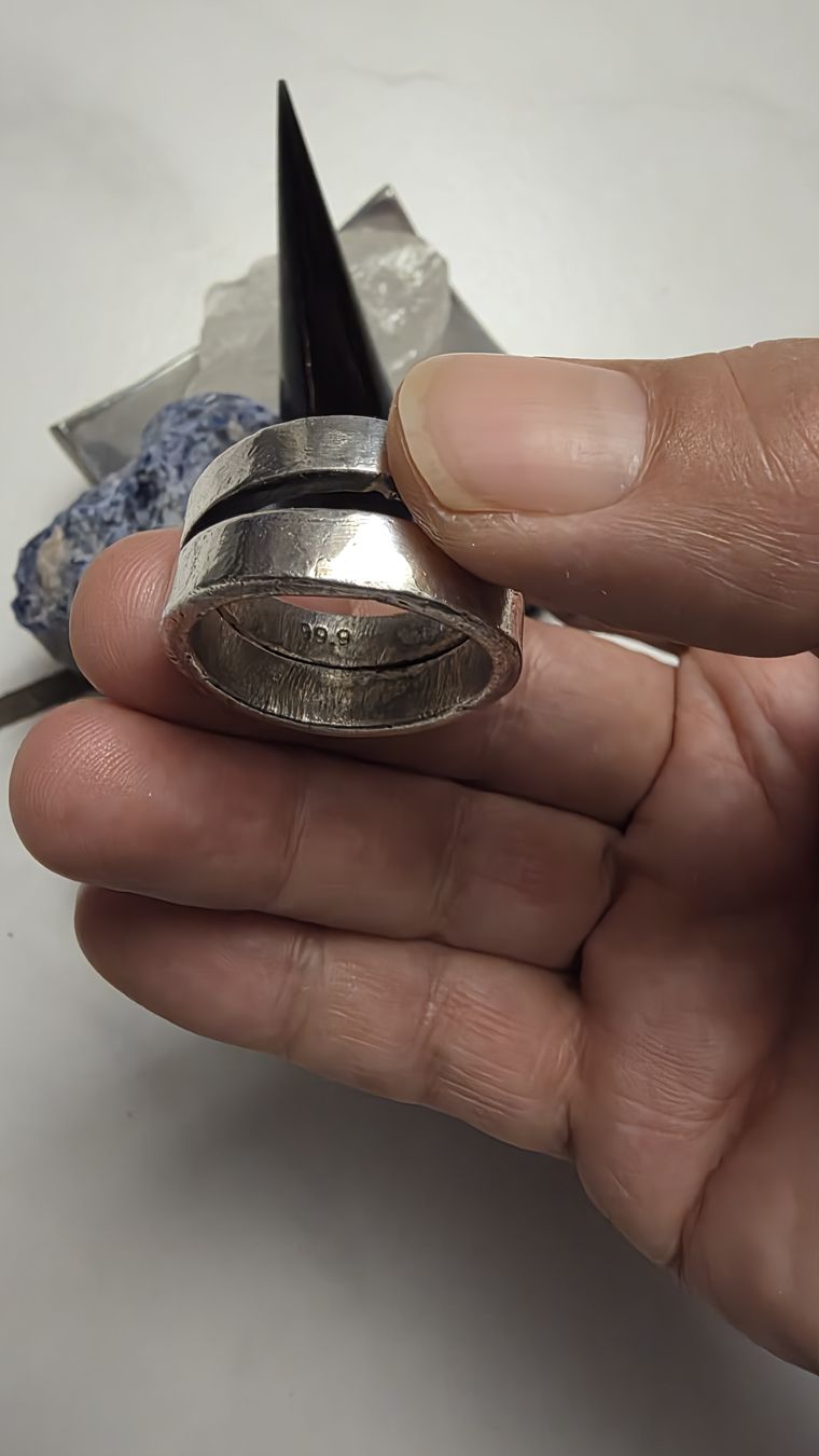 Anelli: Handmade 99.9 Silber Ring Neu ungetragen – Nuovo (secondo la descrizione) da Fislisbach venduto da Eye-Arts