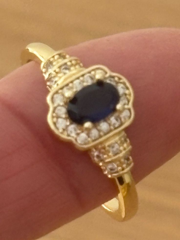 Anelli: Luxus Elegante Gr.17/7 Ring Farbe:  Gold/ blau – Nuovo (secondo la descrizione) da Biel-Bienne venduto da Roserosse13 2
