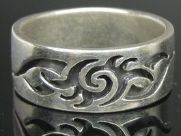 Indianer Ring Silber 925 Spirale Flammen Ornamente Gr. 65